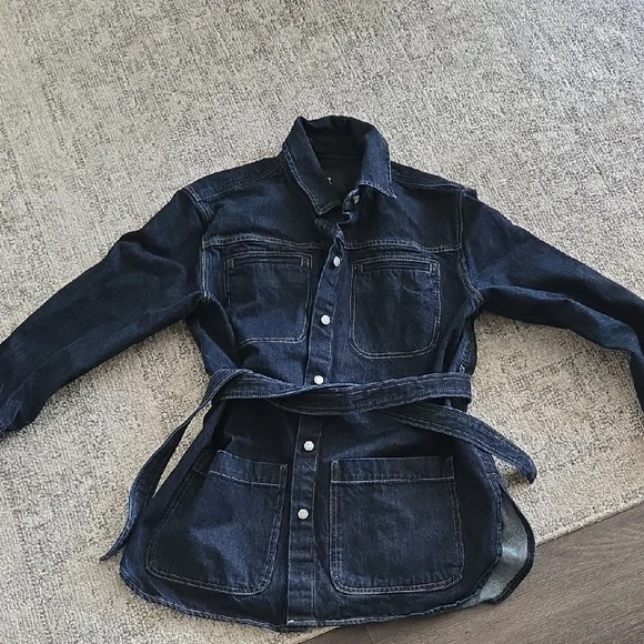 Banana Republic Belted Denim Jacket Size M - Picture 1 of 6